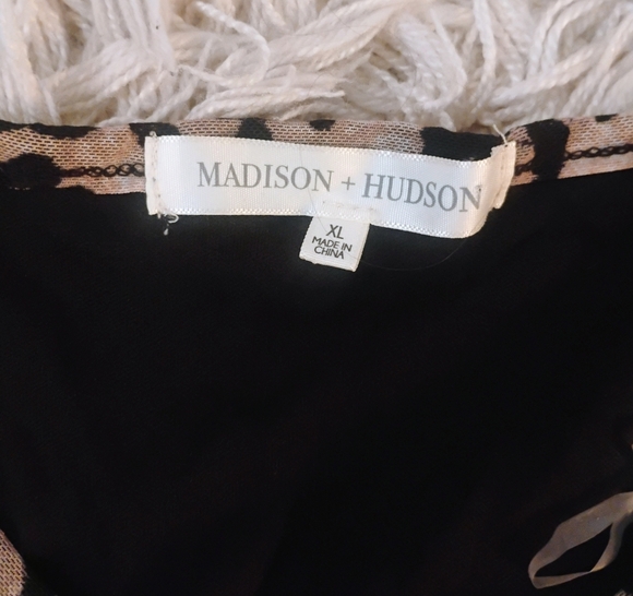Madison & Hudson Long Sleeve Leopard Print Boho Stretch Lined Dress SZ XL - Picture 2 of 10